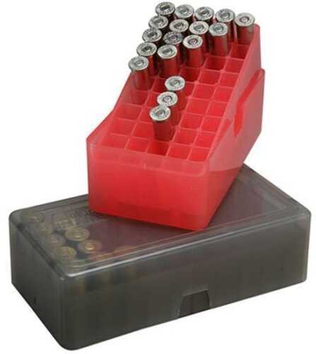 MTM Slip-Top Ammo Box 50 Round Square Hole 41 - 44 Clear Red E50-45-29